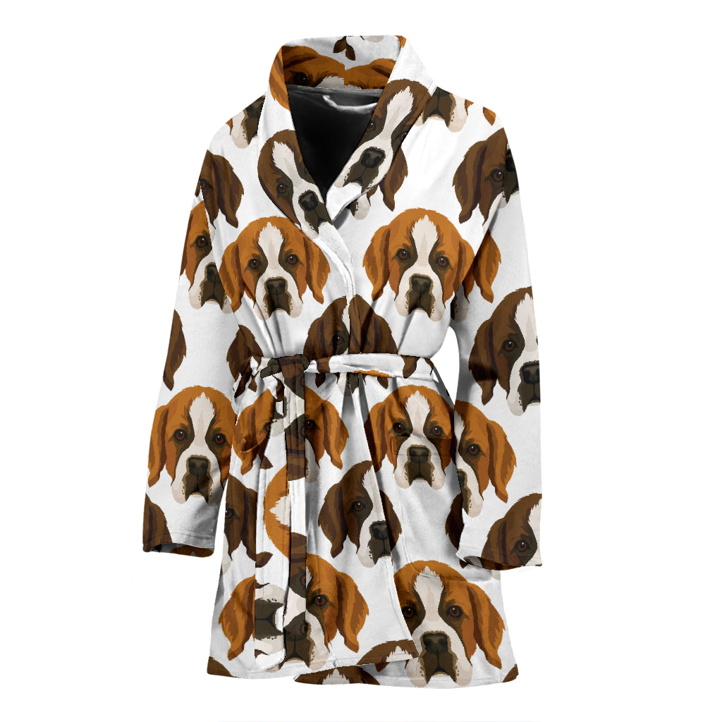 St Bernards Print Design LKS301 Women Bathrobe