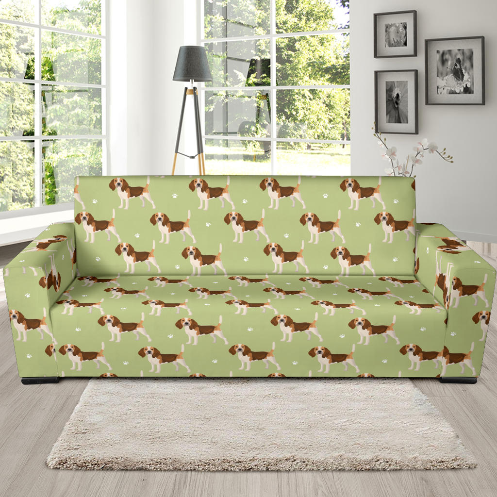 Beagle Pattern Print Design 07 Sofa Slipcover