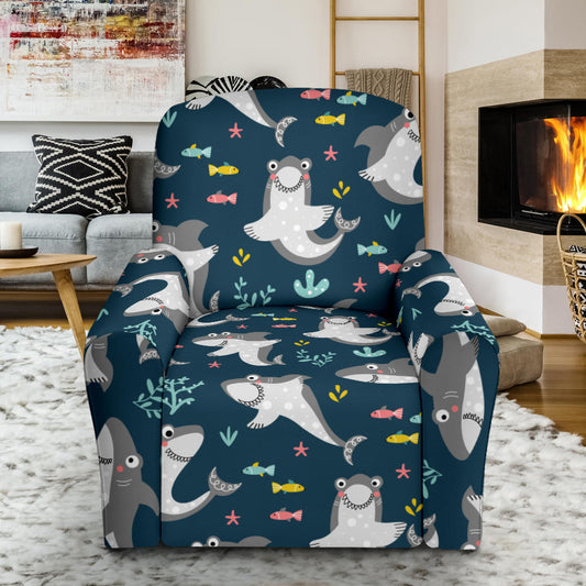 Shark Print Design LKS307 Recliner Slipcover with Pocket