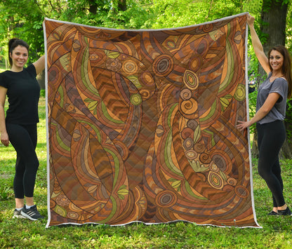 Maori Ornament Design Print Quilt Bedspread