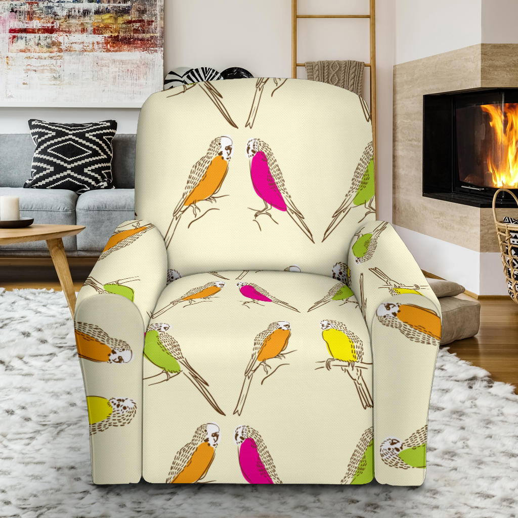 Parakeet Pattern Print Design A01 Recliner Slipcover with Pocket