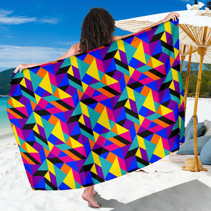 90s Colorful Pattern Print Design 1 Sarong Pareo Wrap
