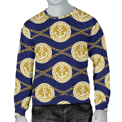Anchor Luxury Pattern Men Long Sleeve Sweatshirt