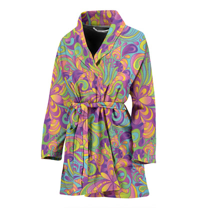 Trippy Print Design LKS306 Women Bathrobe