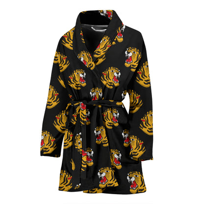 Tiger Head Print Design LKS306 Women Bathrobe