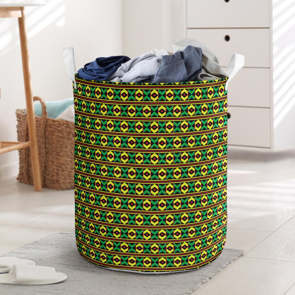 African Geometric Print Pattern Laundry Basket