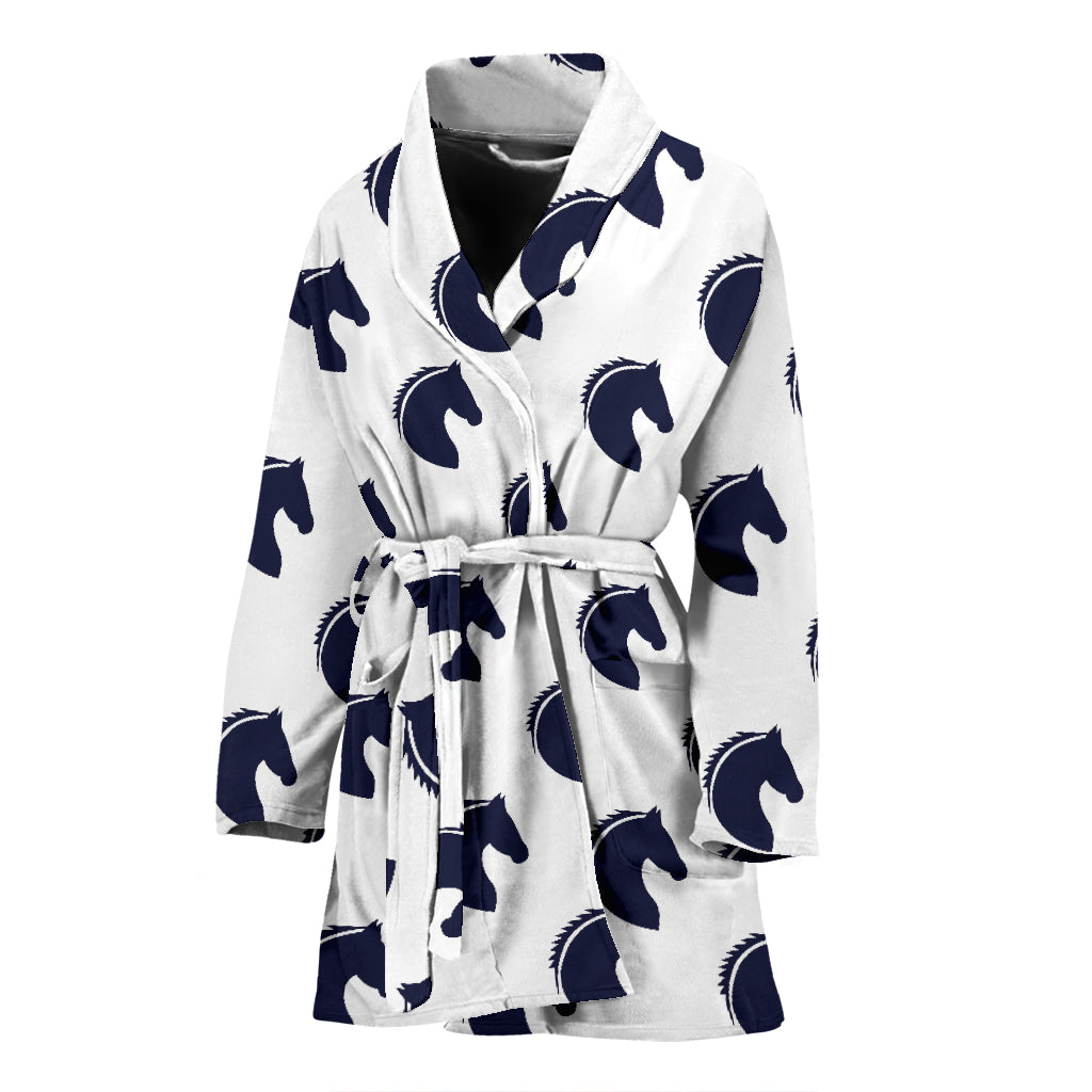 Horse Head Print Design LKS303 Women Bathrobe