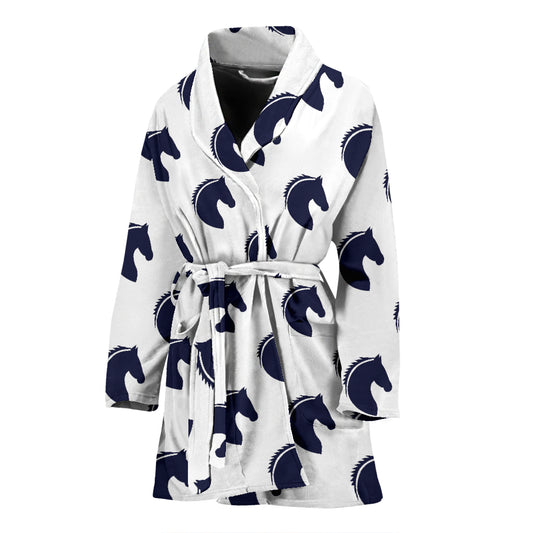 Horse Head Print Design LKS303 Women Bathrobe