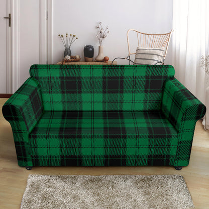 Tartan Green Print Design LKS302 Loveseat Couch Slipcover