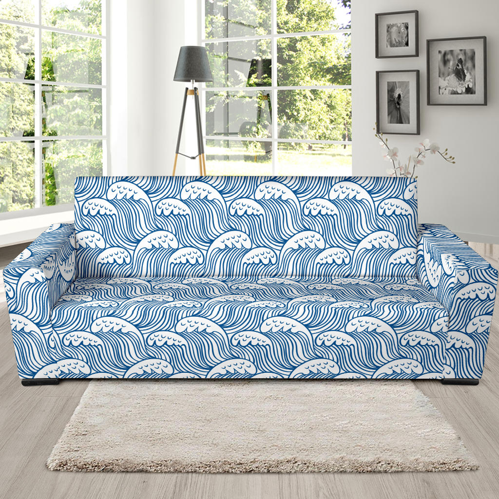 Wave Print Design LKS306 Sofa Slipcover