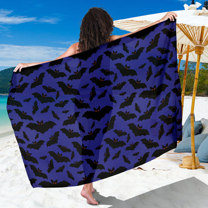 Bat Halloween Pattern Print Design 02 Sarong Pareo Wrap
