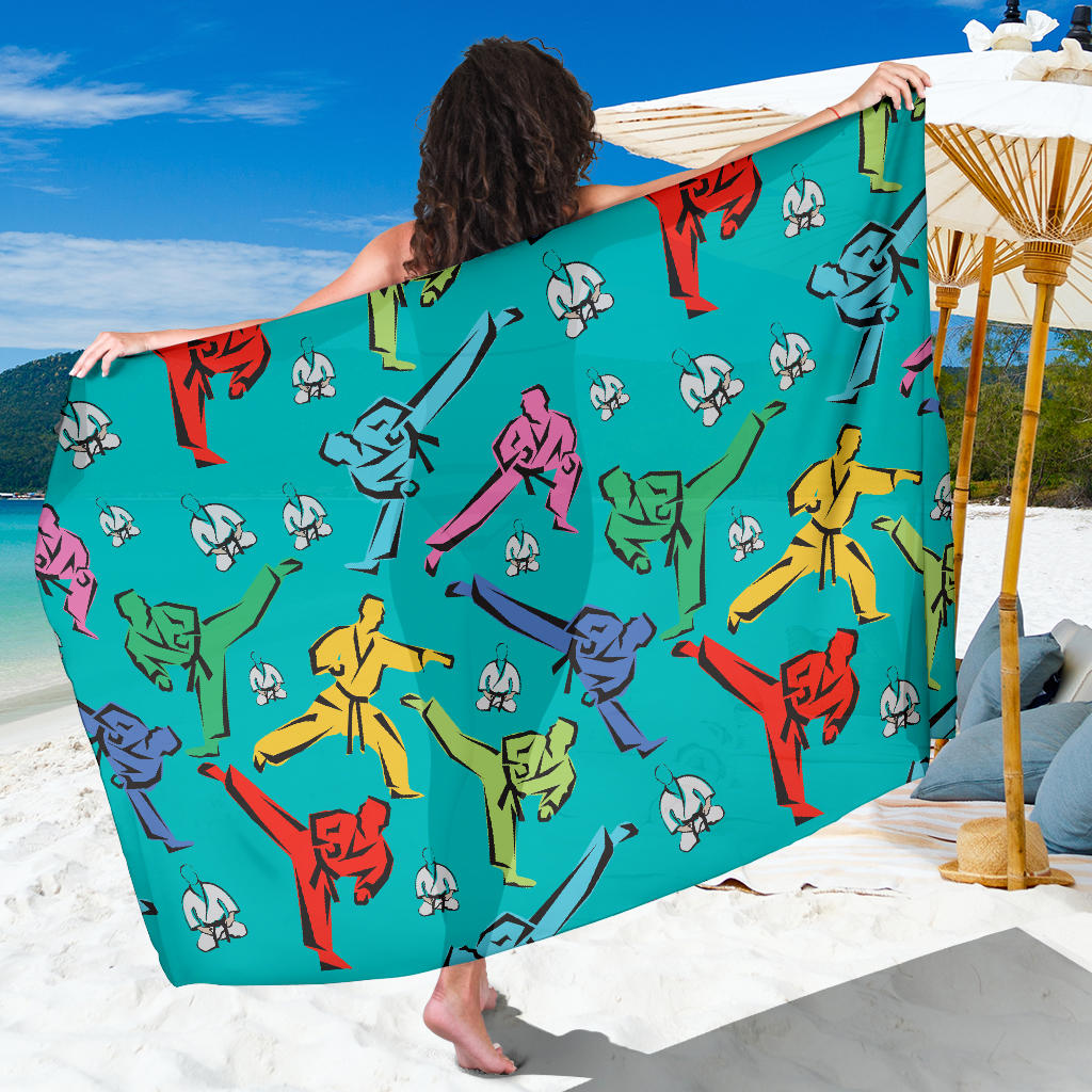 Judo Pattern Print Design 01 Sarong Pareo Wrap