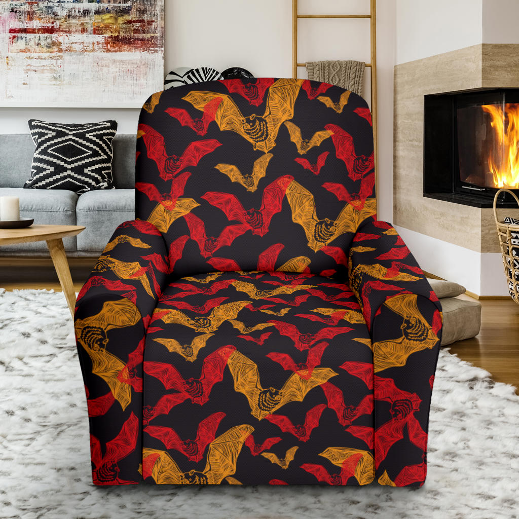 Bat Pattern Print Design 01 Recliner Slipcover with Pocket