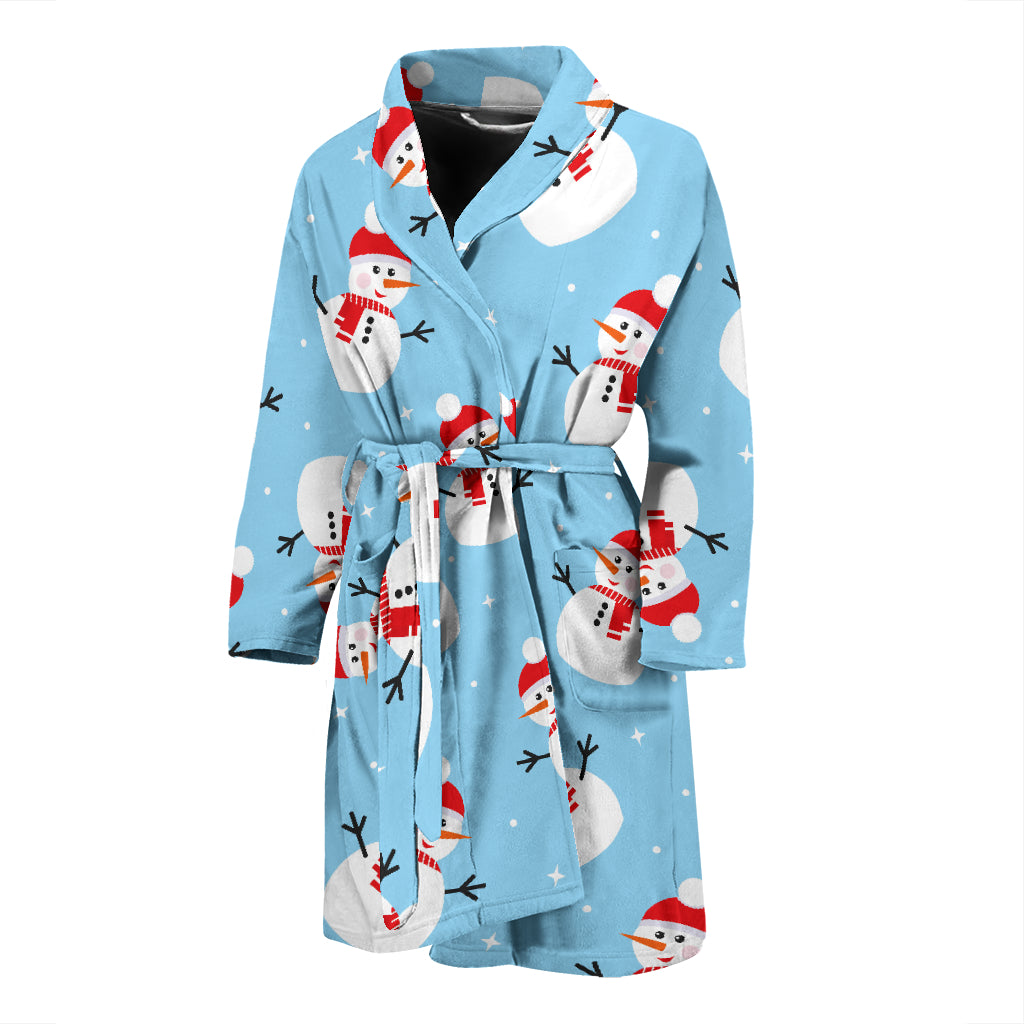 Snowman Print Design LKS305 Men Bathrobe