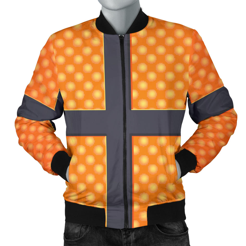 Basketball Texture Print Pattern Men Bomber Jacket