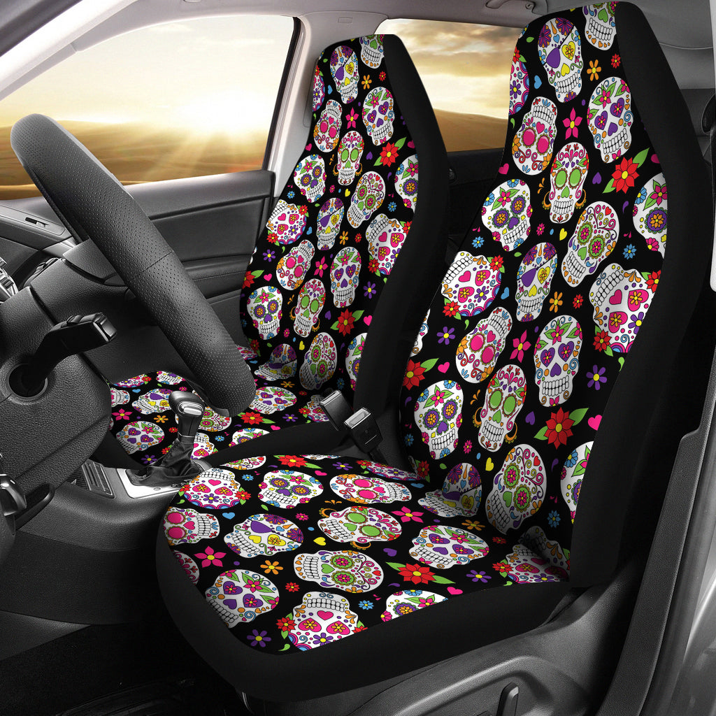 Sugar Skull Print Design LKS302 Car Seat Covers