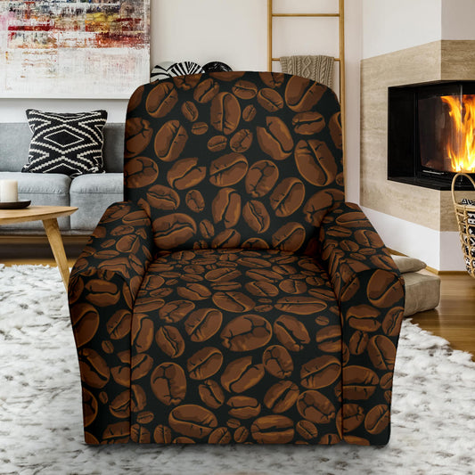 Coffee Pattern Print Design 01 Recliner Slipcover with Pocket