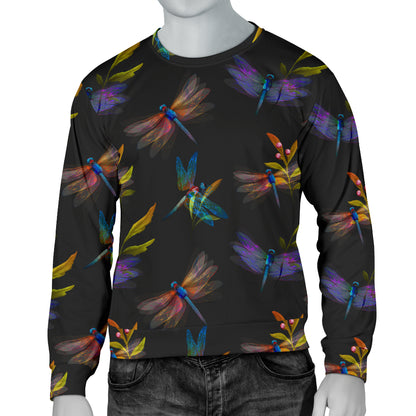 Dragonfly Colorful Realistic Print Men Long Sleeve Sweatshirt