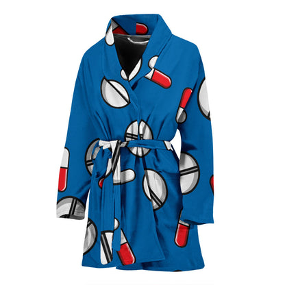 Pill Pattern Print Design A05 Women Bathrobe