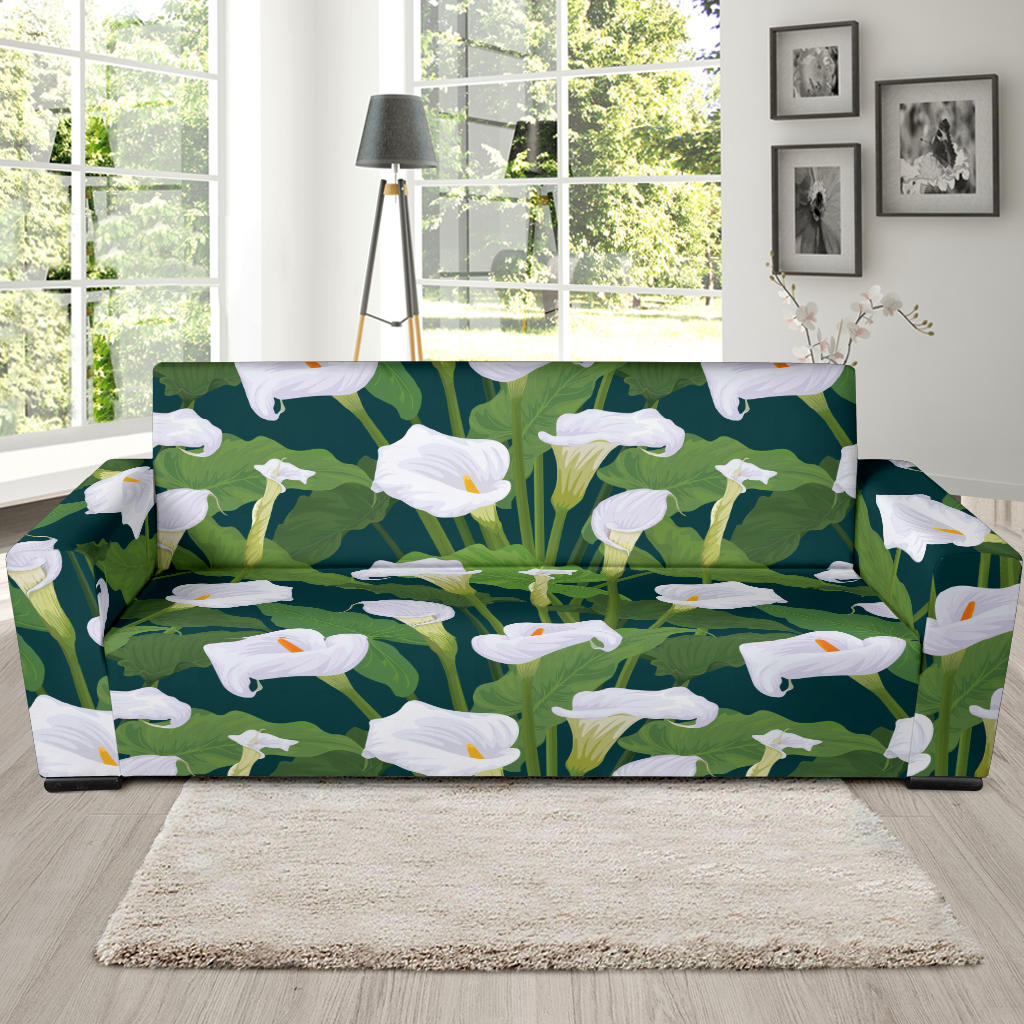 Lily Pattern Print Design 04 Sofa Slipcover