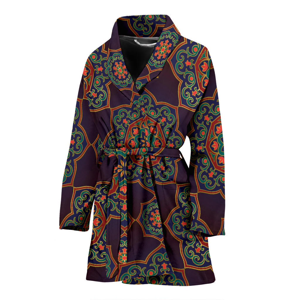 Medallion Pattern Print Design 03 Women Bathrobe