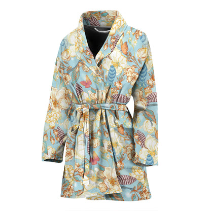 Summer Floral Print Design LKS302 Women Bathrobe