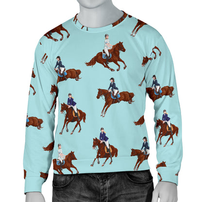 Equestrian Horse Riding Men Long Sleeve Sweatshirt