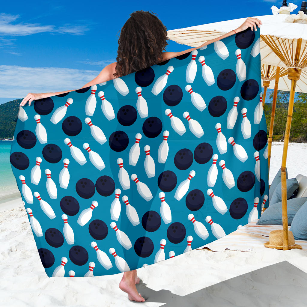 Bowling Pin Pattern Print Design 010 Sarong Pareo Wrap