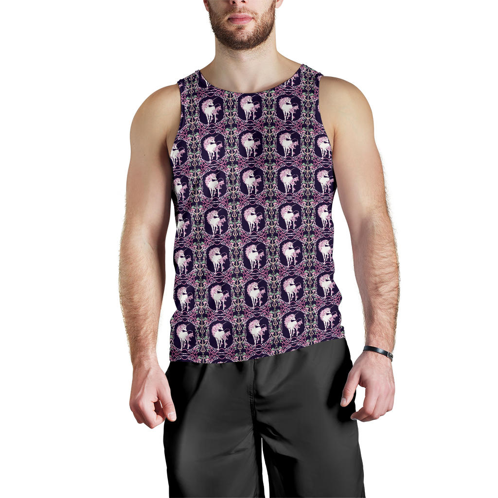 Unicorn Fantastic Flower Men Tank Top