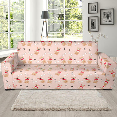 Chihuahua Pattern Print Design 04 Sofa Slipcover