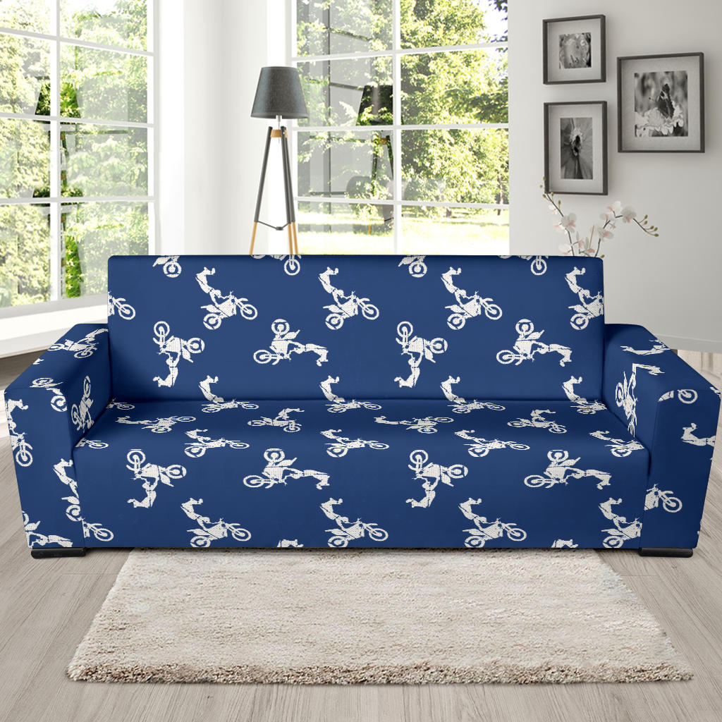 Motocross Pattern Print Design 01 Sofa Slipcover