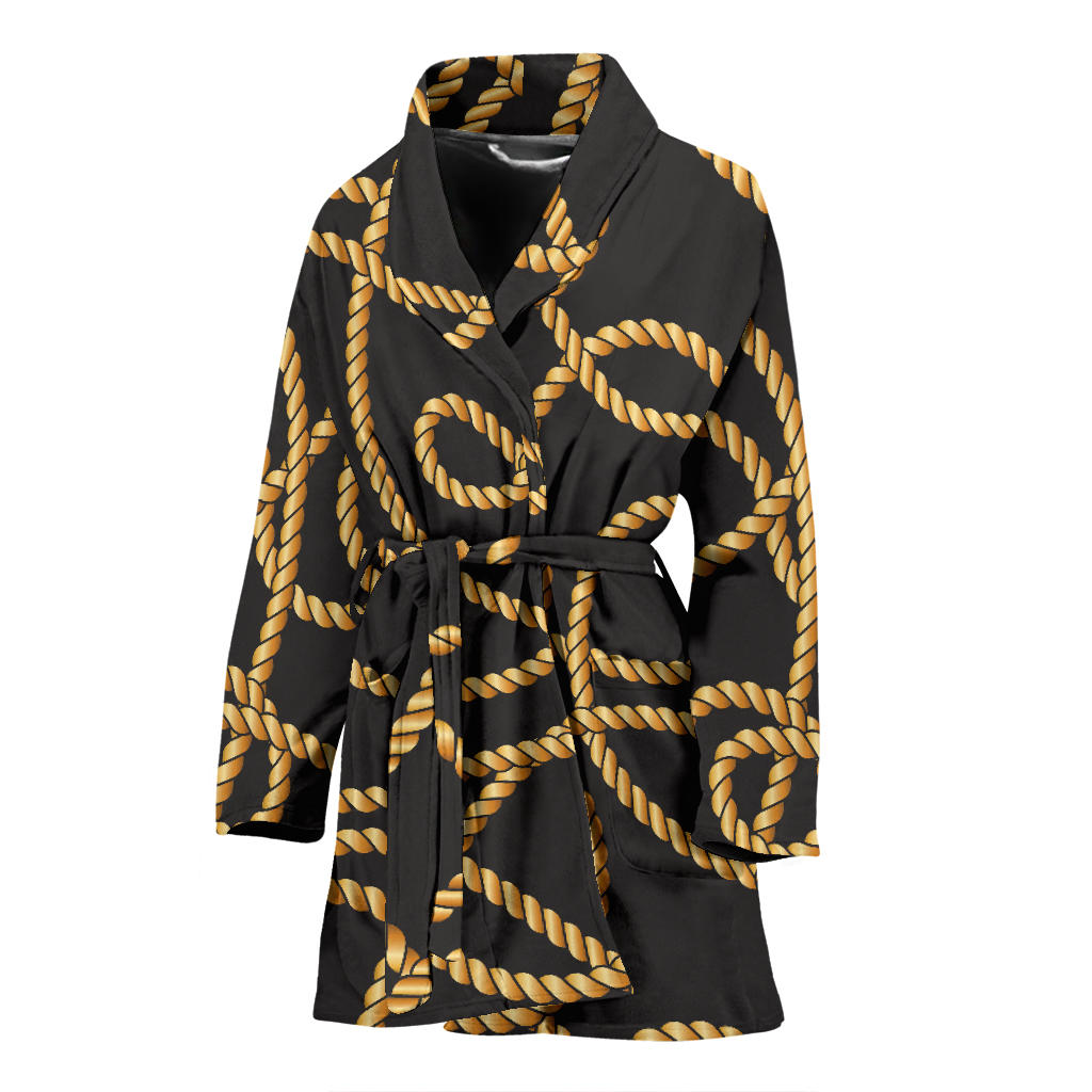 Rope Pattern Print Design A04 Women Bathrobe