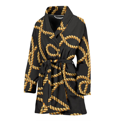 Rope Pattern Print Design A04 Women Bathrobe