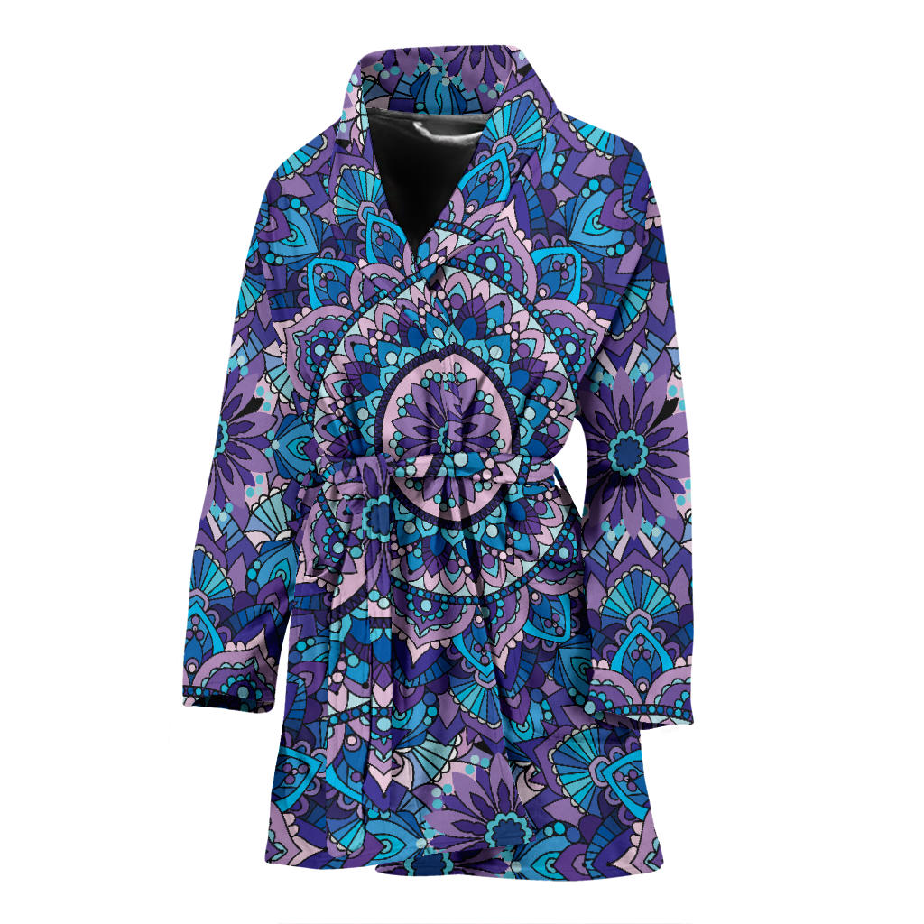 Mandala Pattern Print Design 04 Women Bathrobe
