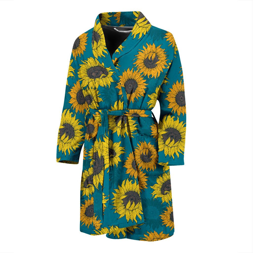Sunflower Print Design LKS301 Men Bathrobe