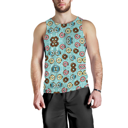 Emoji Donut Print Pattern Men Tank Top