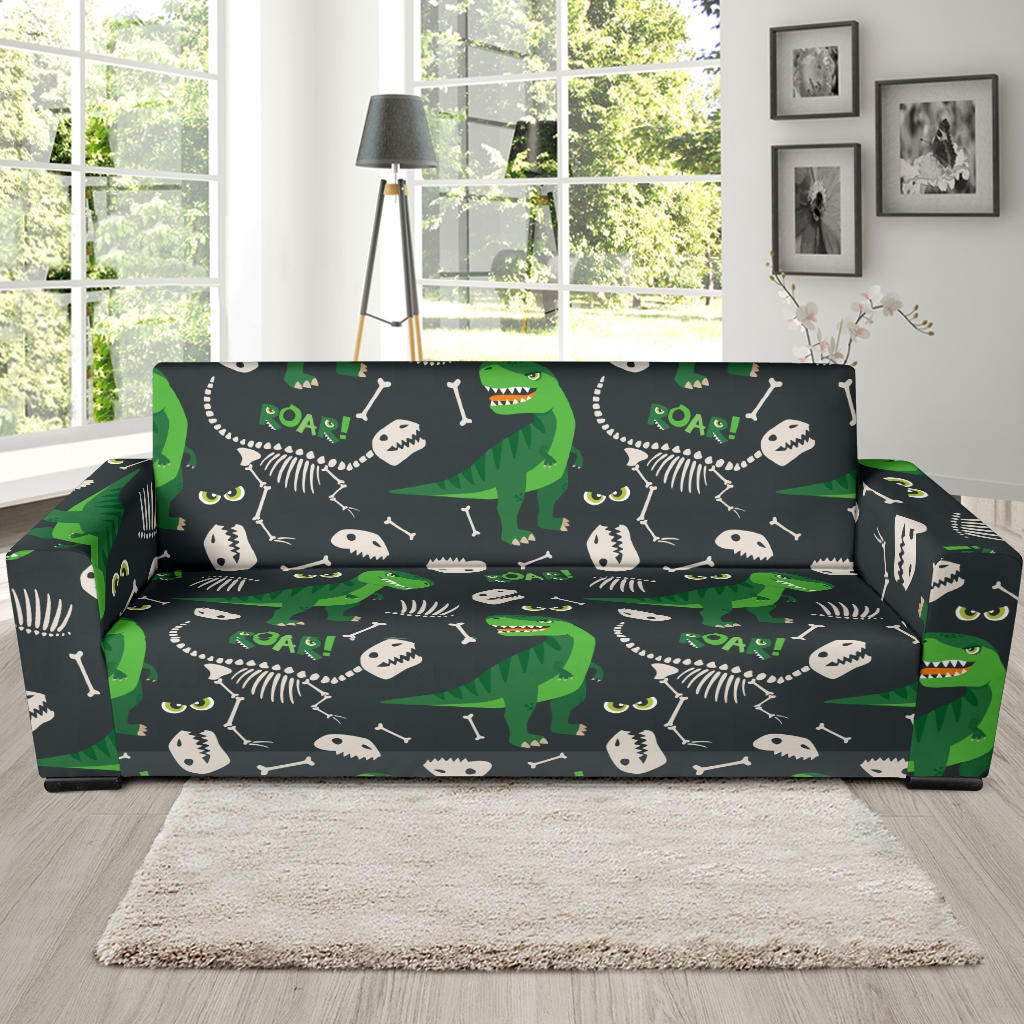 T Rex Pattern Print Design A05 Sofa Slipcover