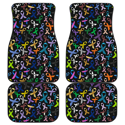 Breast Cancer Awareness Colorful Print Car Floor Mats Front Back