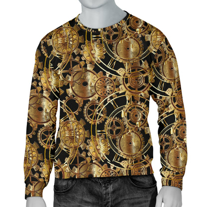 Steampunk Gear Design Themed Print Men Long Sleeve Sweatshirt