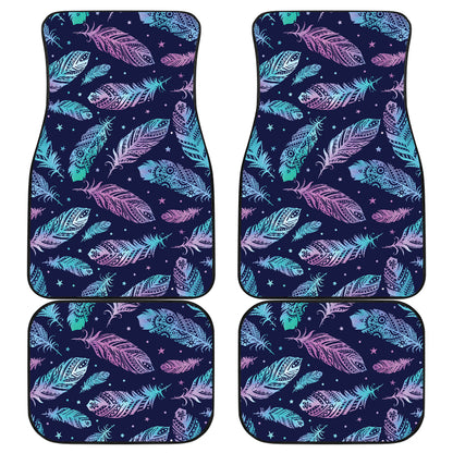 Feather Aztec Design Print Car Floor Mats Front Back