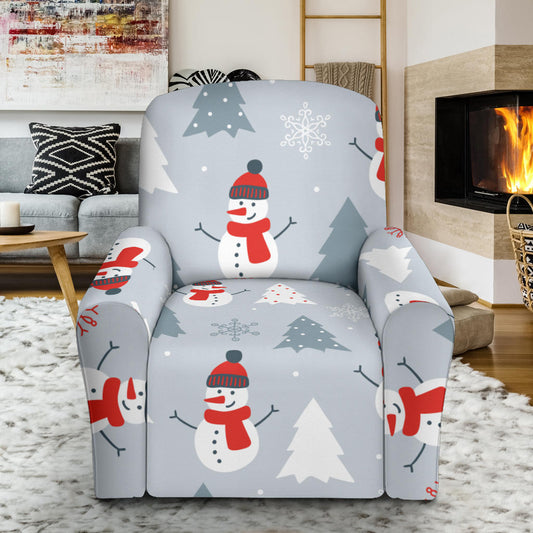 Snowman Print Design LKS302 Recliner Slipcover with Pocket