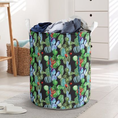 Cactus Watercolor Style Print Laundry Basket