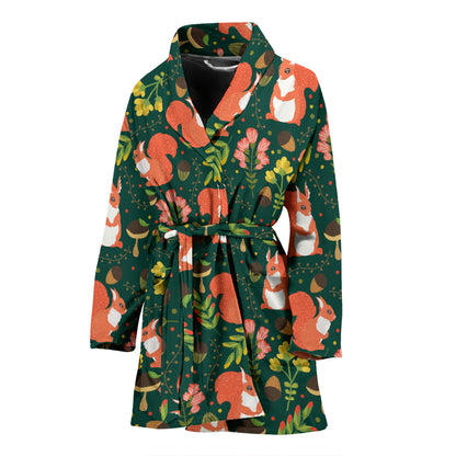 Squirrel Print Design LKS302 Women Bathrobe