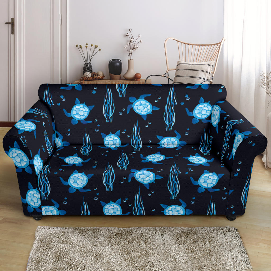 Sea Turtle Print Design LKS3013 Loveseat Couch Slipcover