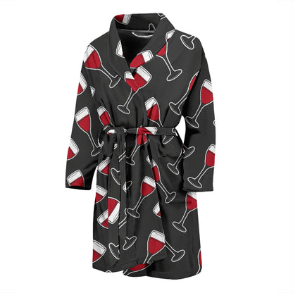 Wine Print Design LKS308 Men Bathrobe