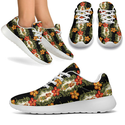 Hawaiian Flower Hula Hibiscus Print Athletic Shoes