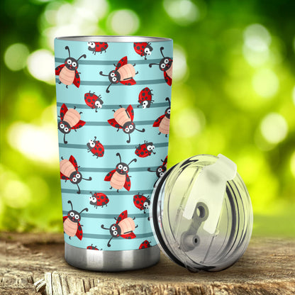 Ladybug Happy Print Pattern Tumbler