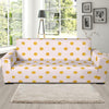 Polka Dot Gold Pink Pattern Print Design 01 Sofa Slipcover