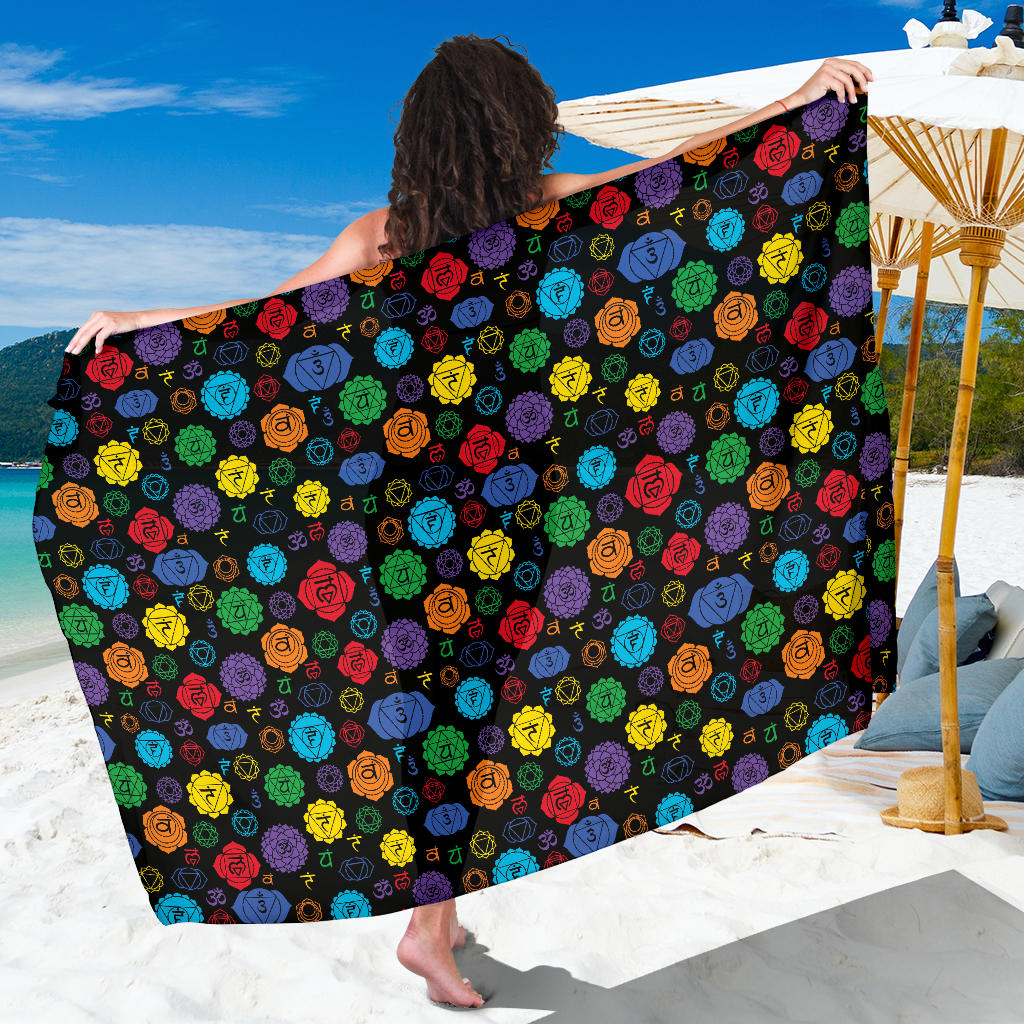 Chakra Pattern Print Design 01 Sarong Pareo Wrap