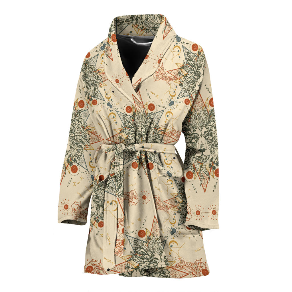 Leo Pattern Print Design 02 Women Bathrobe